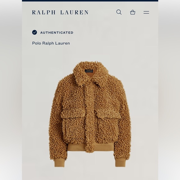 NWT Polo Ralph Lauren High-Pile Curly Fleece Teddy Bomber Jacket size large - Picture 2 of 13